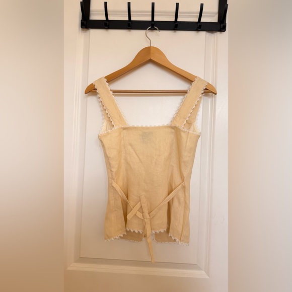 Reformation Viola Linen Top in Sugar. Brand new without tags, never worn. - Picture 12 of 12